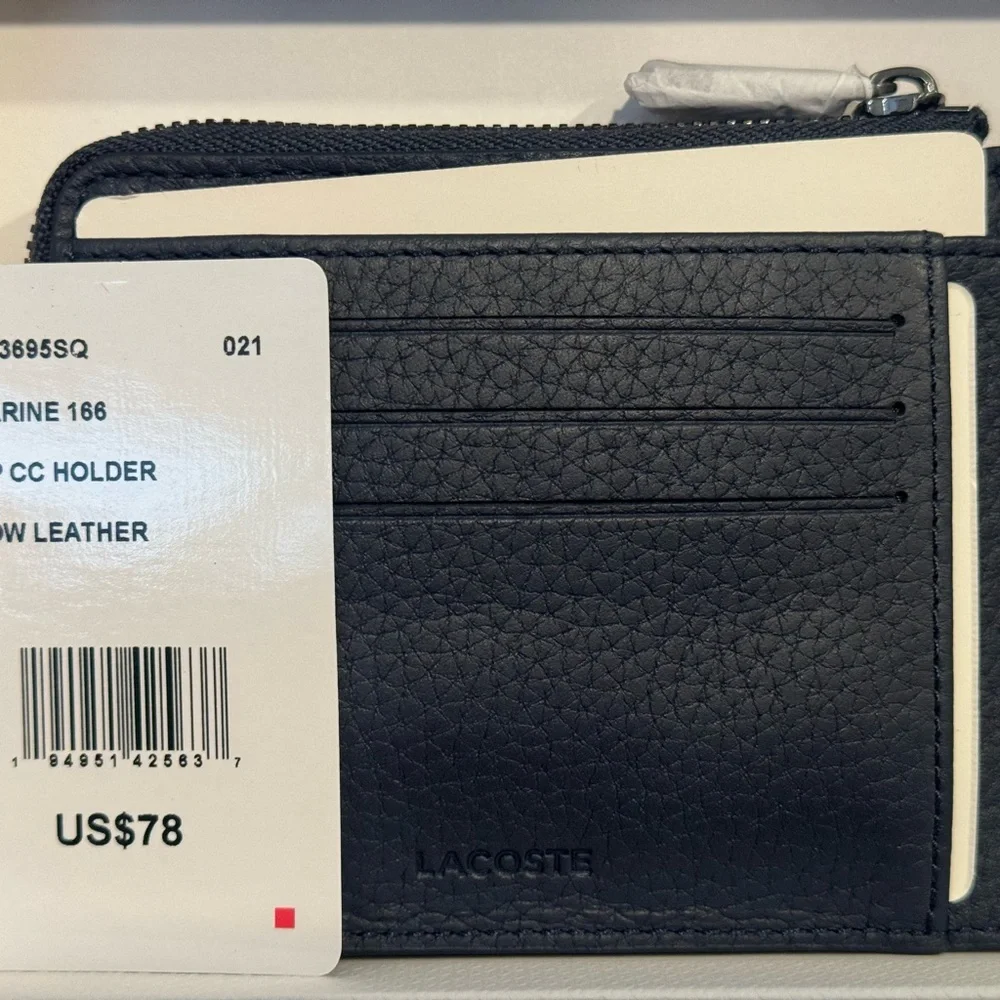 UNISEX SOFT MATTE ZIPPERED GRAINED LEATHER WALLET